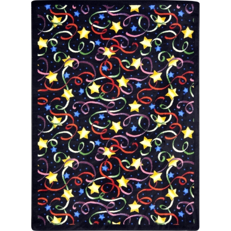 Picture of Joy Carpets 1520B Kaleidoscope Streamers &amp; Stars Rectangle Whimsical Area Rugs  Multi Color - 3 ft. 10 in. x 5 ft. 4 in.