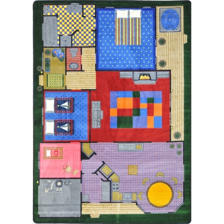 1453B Kid Essentials Creative Play House Active Play & Juvenile Rectangle Rugs Multi Color - 3 ft. 10 in. x 5 ft. 4 in.
