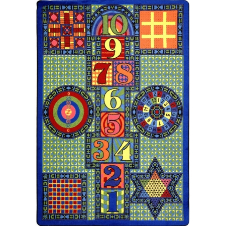 Kid Essentials Games Galore Active Play & Juvenile Rectangle Rugs 01 Multi Color - 7 ft. 8 in. x 10 ft. 9 in.