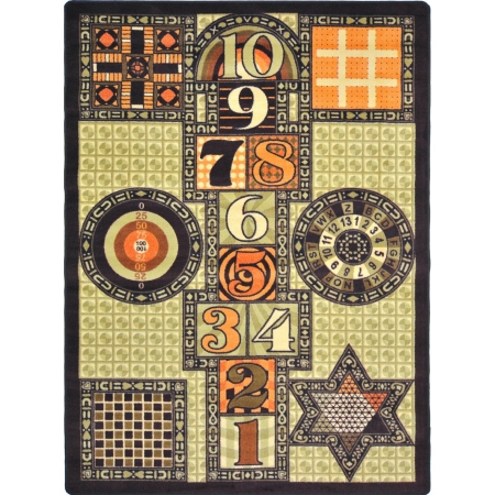 1447D-02 Kid Essentials Games Galore Active Play & Juvenile Rectangle Rugs  02 Autumn - 7 ft. 8 in. x 10 ft. 9 in.
