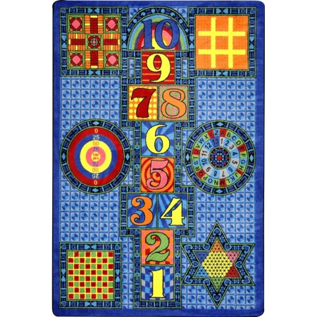 Kid Essentials Games Galore Active Play & Juvenile Rectangle Rugs 03 Sapphire - 7 ft. 8 in. x 10 ft. 9 in.