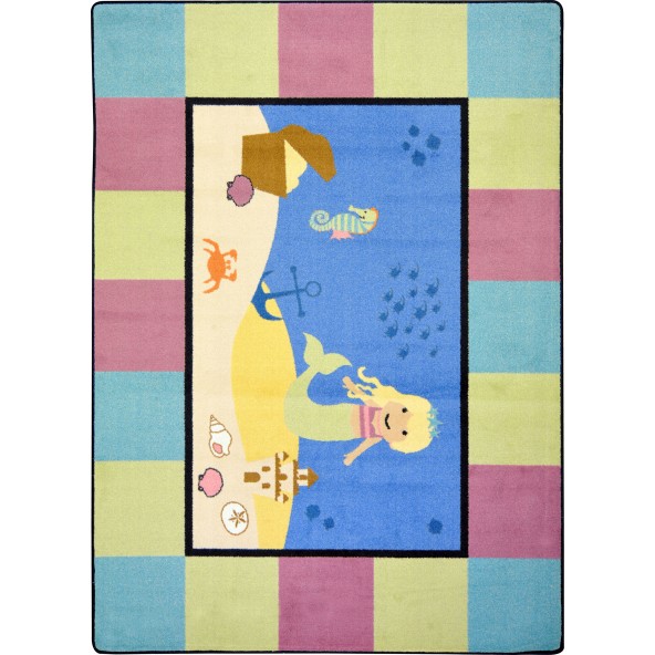 Kid Essentials Lil Mermaid Active Play & Juvenile Round Rugs Multi Color - 7 ft. 7 in.