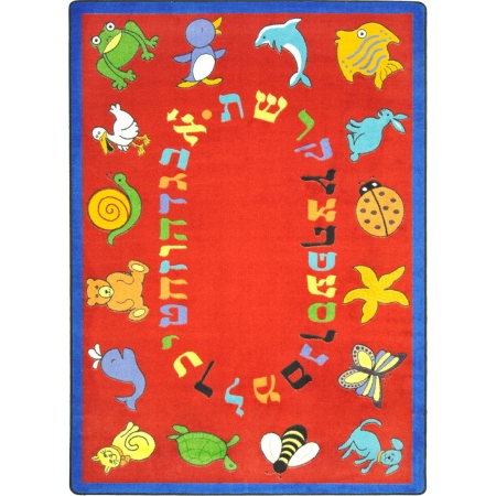 1566D-02 Kid Essentials ABC Animals Early Childhood Rectangle Rugs  02 Red - 7 ft. 8 in. x 10 ft. 9 in.
