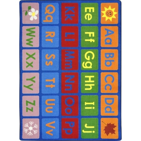 Kid Essentials Any Day Alphabet Early Childhood Rectangle Rugs  01 Multi Color - 7 ft. 8 in. x 10 ft. 9 in -  Joy Carpets, JO307933