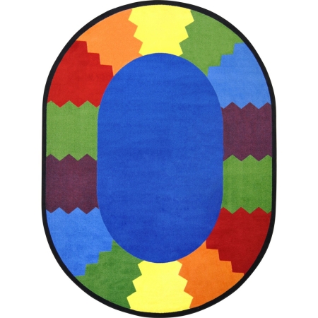 1672CC Kid Essentials Block Party Early Childhood Oval Rugs  Multi Color - 5 ft. 4 in. x 7 ft. 8 in.