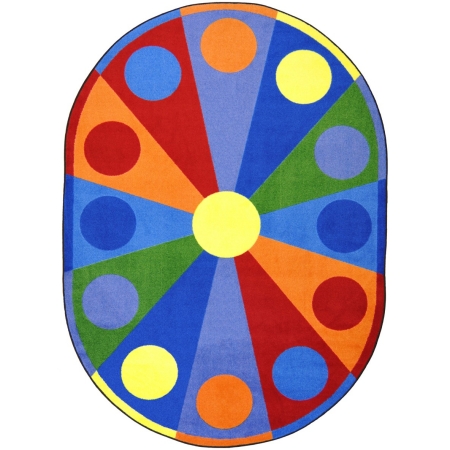 1676CC Kid Essentials Color Wheel Early Childhood Oval Rugs  Multi Color - 5 ft. 4 in. x 7 ft. 8 in -  Joy Carpets