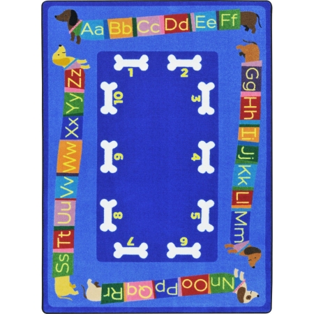Kid Essentials Doggone Good Alphabet Early Childhood Rectangle Rugs Multi Color - 7 ft. 8 in. x 10 ft. 9 in.
