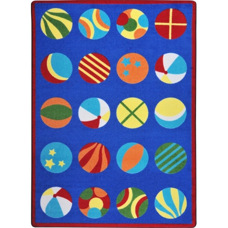 Picture of Joy Carpets 1782C Kid Essentials Have a Ball Early Childhood Rectangle Rugs  Multi Color - 5 ft. 4 in. x 7 ft. 8 in.