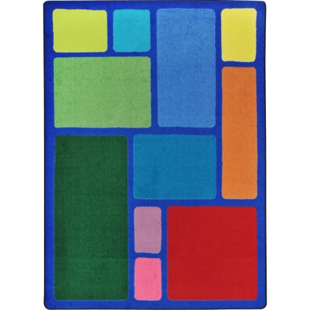 1800C-01 Kid Essentials Our Block Early Childhood Rectangle Rugs  01 Multi Color - 5 ft. 4 in. x 7 ft. 8 in -  Joy Carpets