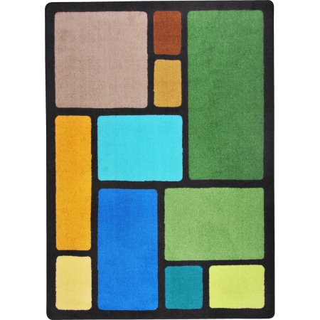 1800C-02 Kid Essentials Our Block Early Childhood Rectangle Rugs  02 Earthtone - 5 ft. 4 in. x 7 ft. 8 in.