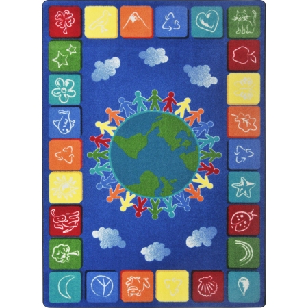 1745C-02 Kid Essentials One World Geography & Environment Rectangle Rugs  Primary - 5 ft. 4 in. x 7 ft. 8 in -  Joy Carpets