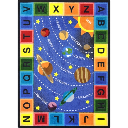 1677D Kid Essentials Space Alphabet Geography & Environment Rectangle Rugs  Multi Color - 7 ft. 8 in. x 10 ft. 9 in -  Joy Carpets