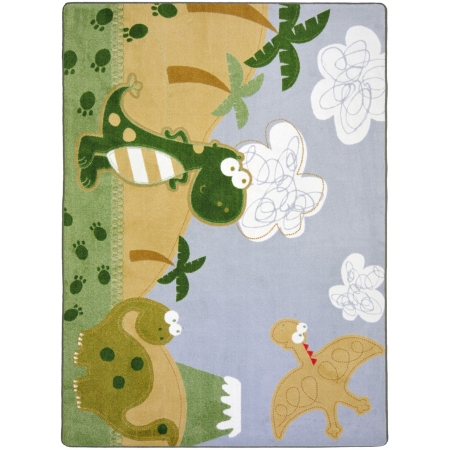 1655B Kid Essentials Dino Fun Infants & Toddlers Rectangle Rugs  Multi Color - 3 ft. 10 in. x 5 ft. 4 in.