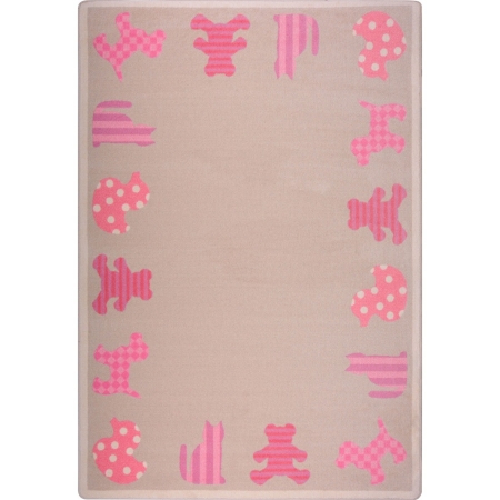 1743C-04 Kid Essentials Frisky Friends Infants & Toddlers Rectangle Rugs 04 Pink - 5 ft. 4 in. x 7 ft. 8 in.