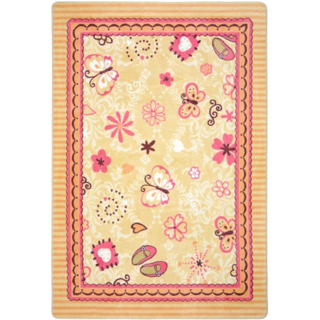 Kid Essentials Hearts & Flowers Infants & Toddlers Rectangle Rugs  Multi Color - 5 ft. 4 in. x 7 ft. 8 in.