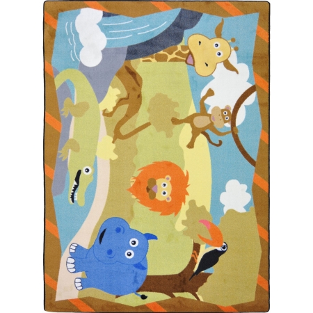 1718C Kid Essentials Jungle Babies Infants & Toddlers Rectangle Rugs Multi Color - 5 ft. 4 in. x 7 ft. 8 in.