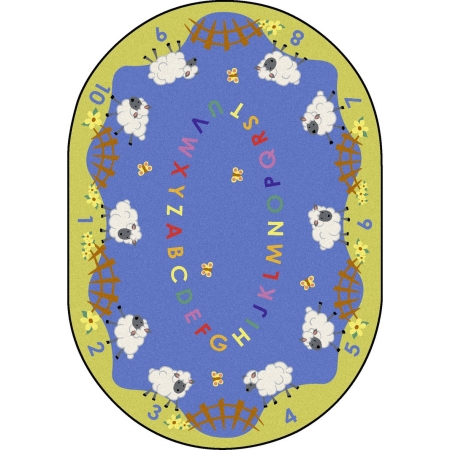 1727CC Kid Essentials Lamby Pie Infants & Toddlers Oval Rugs Multi Color - 5 ft. 4 in. x 7 ft. 8 in.
