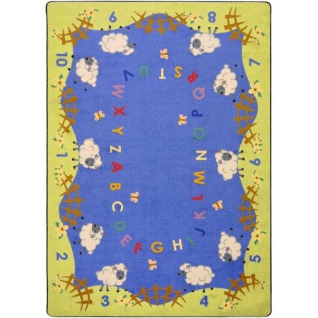 Kid Essentials Lamby Pie Infants & Toddlers Rectangle Rugs Multi Color - 7 ft. 8 in. x 10 ft. 9 in.