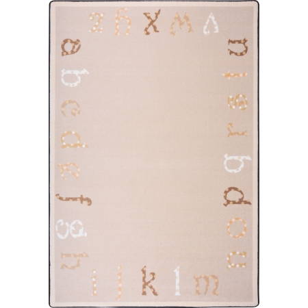 1731C-01 Kid Essentials Polka Dot ABCs Infants & Toddlers Rectangle Rugs 01 Beige - 5 ft. 4 in. x 7 ft. 8 in.