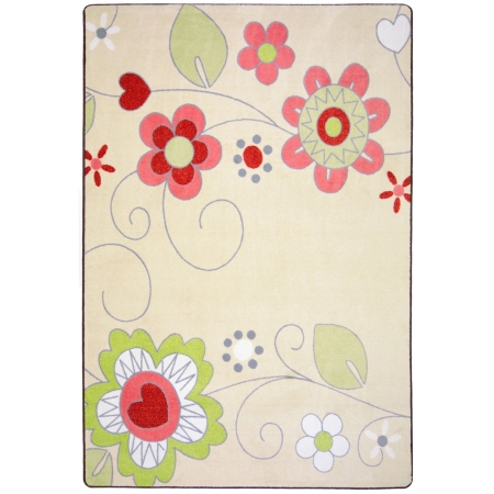 1658D Kid Essentials Pretty Posies Infants & Toddlers Rectangle Rugs  Multi Color - 7 ft. 8 in. x 10 ft. 9 in.