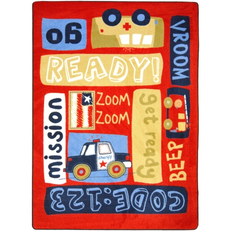 1656C Kid Essentials Ready  Set  Go Infants & Toddlers Rectangle Rugs  Multi Color - 5 ft. 4 in. x 7 ft. 8 in.