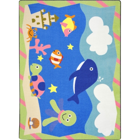 Picture of Joy Carpets 1719B Kid Essentials Sea Babies Infants &amp; Toddlers Rectangle Rugs  Multi Color - 3 ft. 10 in. x 5 ft. 4 in.