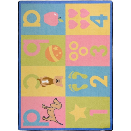 1698B-02 Kid Essentials Toddler Basics Infants & Toddlers Rectangle Rugs  02 Soft - 3 ft. 10 in. x 5 ft. 4 in.