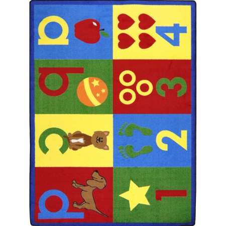 1698C-01 Kid Essentials Toddler Basics Infants & Toddlers Rectangle Rugs 01 Bold - 5 ft. 4 in. x 7 ft. 8 in.