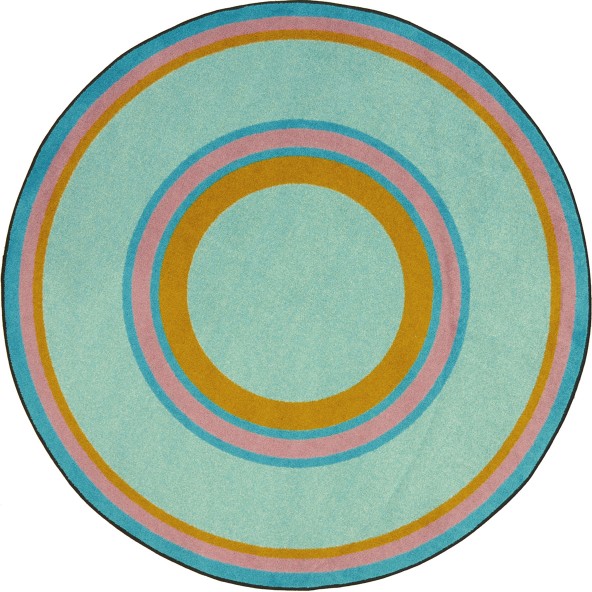 Kid Essentials Ripples Oval Misc Sold Color Area Rugs  07 Teal - 3 ft. 10 in. x 5 ft. 4 in.