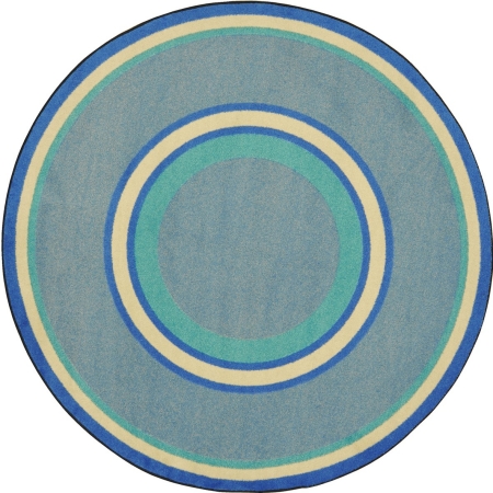 Kid Essentials Ripples Round Misc Sold Color Area Rugs  02 Boy Blue - 7 ft. 7 in.