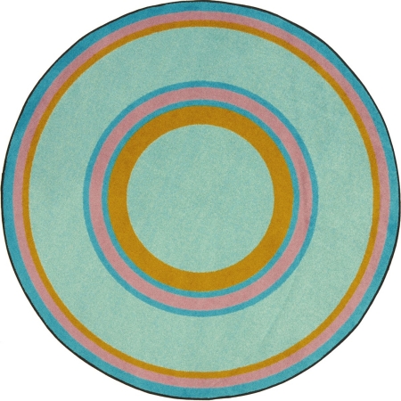 Kid Essentials Ripples Round Misc Sold Color Area Rugs 07 Teal - 7 ft. 7 in.