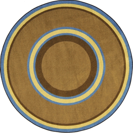 Kid Essentials Ripples Round Misc Sold Color Area Rugs 03 Chocolate - 5 ft. 4 in.