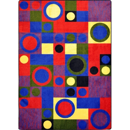 Kid Essentials City Block Rectangle Teen Area Rugs  02 Red - 3 ft. 10 in. x 5 ft. 4 in.