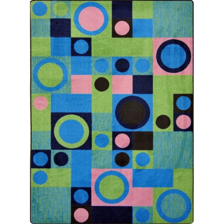 1701C-03 Kid Essentials City Block Rectangle Teen Area Rugs 03 Green - 5 ft. 4 in. x 7 ft. 8 in.