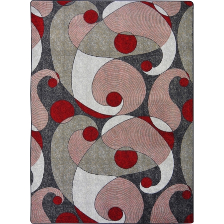 1531B-01 Kid Essentials Jazzy Rectangle Teen Area Rugs 01 Red & Gray - 3 ft. 10 in. x 5 ft. 4 in.