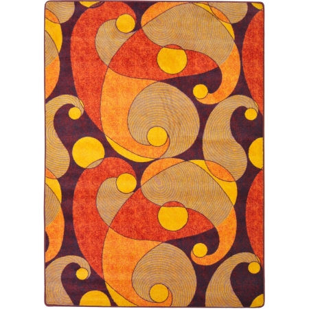 1531B-02 Kid Essentials Jazzy Rectangle Teen Area Rugs 02 Orange & Purple - 3 ft. 10 in. x 5 ft. 4 in.
