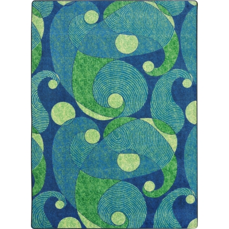 1531B-03 Kid Essentials Jazzy Rectangle Teen Area Rugs 03 Blue & Teal - 3 ft. 10 in. x 5 ft. 4 in.