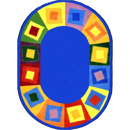1530CC-01 Kid Essentials Off Balance Oval Teen Area Rugs  01 Brights - 5 ft. 4 in. x 7 ft. 8 in.