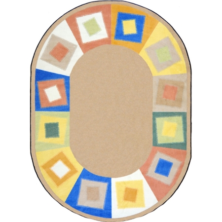 1530CC-02 Kid Essentials Off Balance Oval Teen Area Rugs  02 Softs - 5 ft. 4 in. x 7 ft. 8 in.