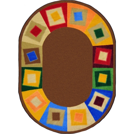 1530CC-03 Kid Essentials Off Balance Oval Teen Area Rugs  03 Neutrals - 5 ft. 4 in. x 7 ft. 8 in.