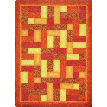 Kid Essentials Off Beat Rectangle Teen Area Rugs 01 Orange - 3 ft. 10 in. x 5 ft. 4 in.