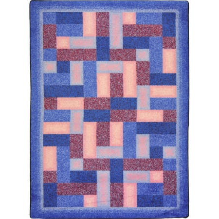 Kid Essentials Off Beat Rectangle Teen Area Rugs  02 Purple - 3 ft. 10 in. x 5 ft. 4 in.