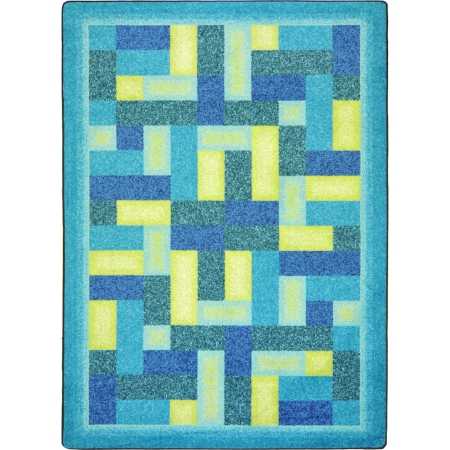 1712C-03 Kid Essentials Off Beat Rectangle Teen Area Rugs 03 Teal - 5 ft. 4 in. x 7 ft. 8 in.