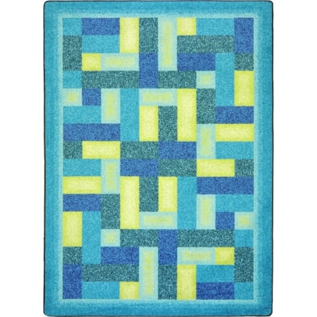 Kid Essentials Off Beat Rectangle Teen Area Rugs 03 Teal - 7 ft. 8 in. x 10 ft. 9 in.