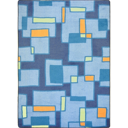 Kid Essentials Outside the Box Rectangle Teen Area Rugs 01 Cool Blue - 3 ft. 10 in. x 5 ft. 4 in.