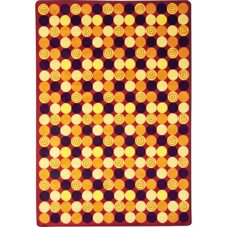 1556B-01 Kid Essentials Roundabout Rectangle Teen Area Rugs 01 Red - 3 ft. 10 in. x 5 ft. 4 in.