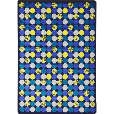 1556B-03 Kid Essentials Roundabout Rectangle Teen Area Rugs 03 Blue - 3 ft. 10 in. x 5 ft. 4 in.