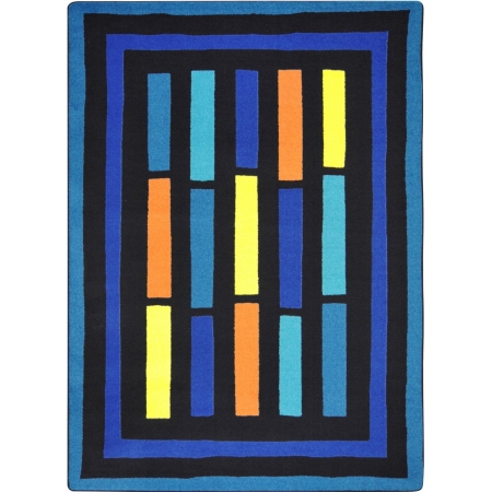 1722C-01 Kid Essentials Traffic Jam Rectangle Teen Area Rugs 01 Blue - 5 ft. 4 in. x 7 ft. 8 in.