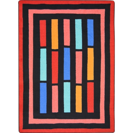 1722C-02 Kid Essentials Traffic Jam Rectangle Teen Area Rugs 02 Red - 5 ft. 4 in. x 7 ft. 8 in.