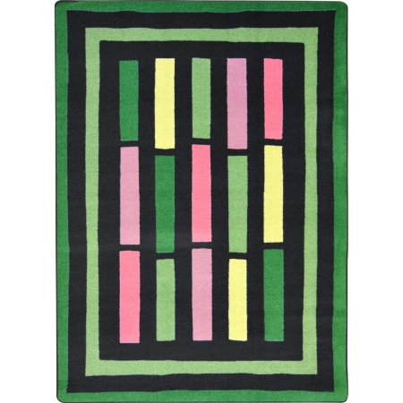 1722C-03 Kid Essentials Traffic Jam Rectangle Teen Area Rugs 03 Green - 5 ft. 4 in. x 7 ft. 8 in.